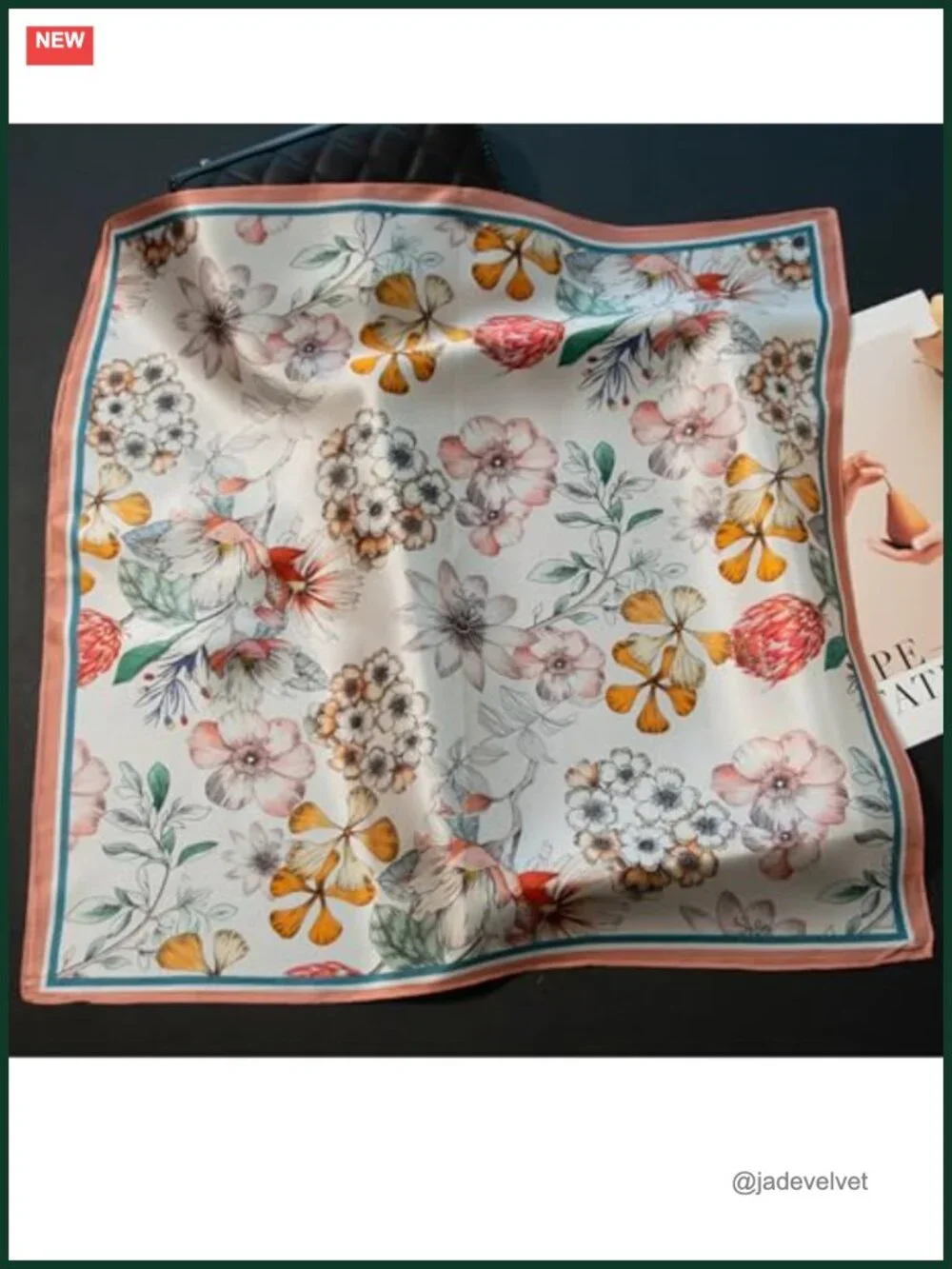 100% Mulberry Silk Square Scarf Women Men Lightweight Neckerchief